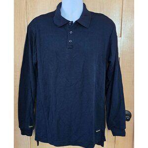 Workrite FR Mens Navy Blue Long Sleeve Polo Shirt M Workwear flame resistant